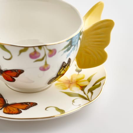 Filiżanka ze spodkiem w motyle Dealan