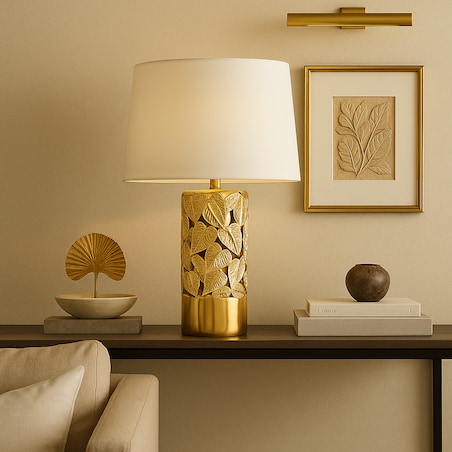 Lampa Stołowa Lenni z motywem liściastym