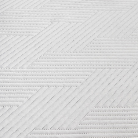 Jednokolorowa narzuta na łóżko z wytłoczonym wzorem Trialett 200x220 cm z wzorem geometrycznym