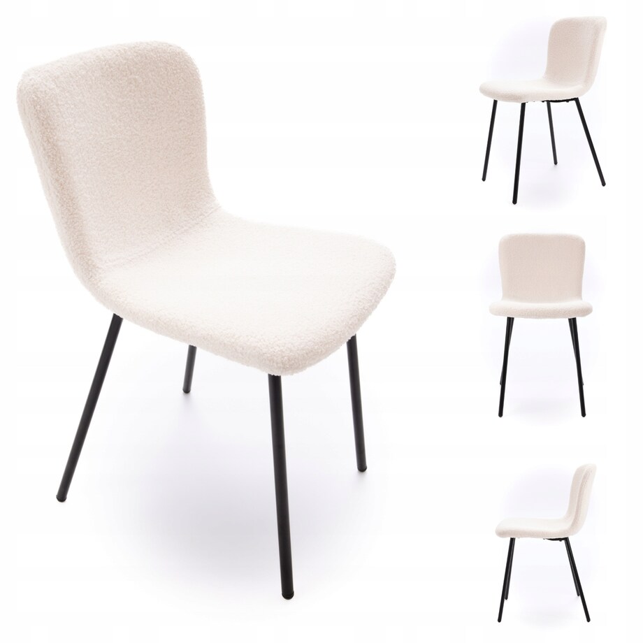 ZESTAW 4 SZTUK Krzesła VALTI Tapicerowane Nowoczesne TEDDY