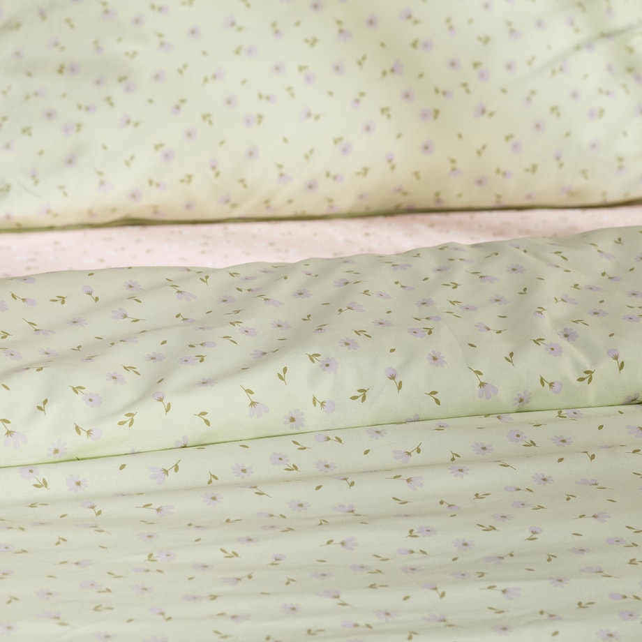 Pościel bawełniana z lamówką Avis 140x200 cm z motywem kwiatowym