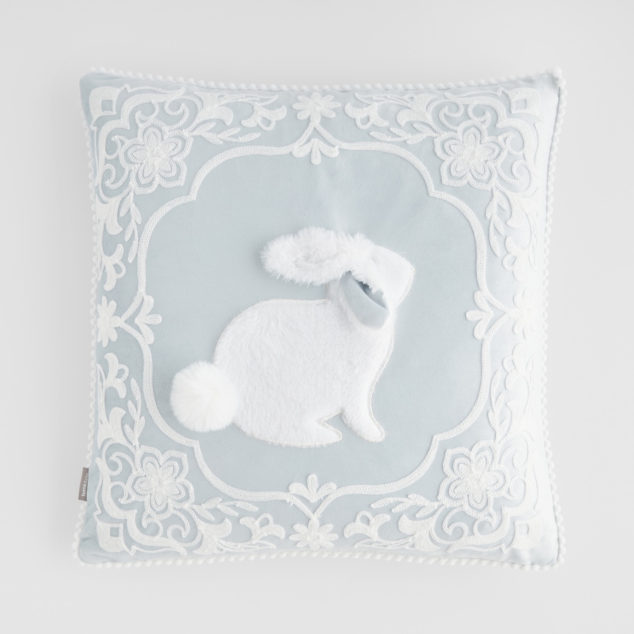 Poszewka Haftowana Blando 45x45 cm z motywem królika
