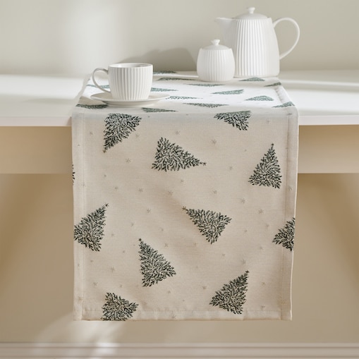 Bieżnik Żakardowy Feriados 40x180 cm z motywem choinki