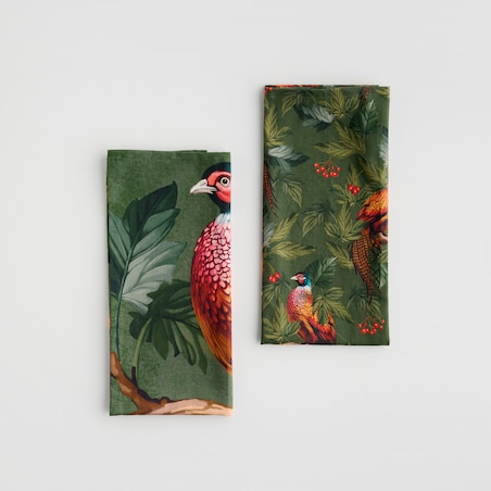 Komplet Ścierek Bazanti 45x65 cm z motywem zwierząt leśnych