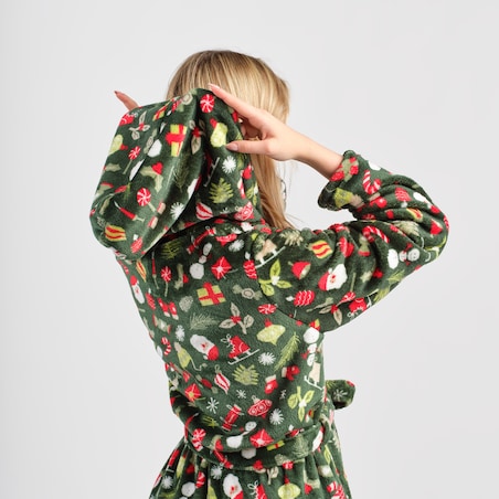 Szlafrok Festio z motywem mikołaja