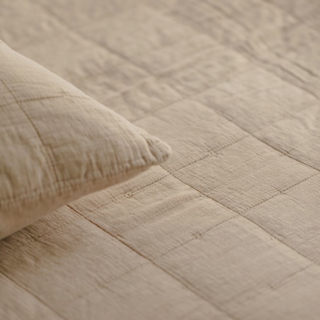 Narzuta Bawełniana z Efektem Sprania Przeszywana w Geometryczny Wzór Medosa 200x220 cm