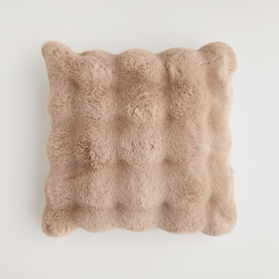 Poszewka Futrzana Bares 45x45 cm w kratę