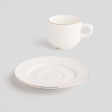 Filiżanka Ze Spodkiem Viveros z motywem geometrycznym