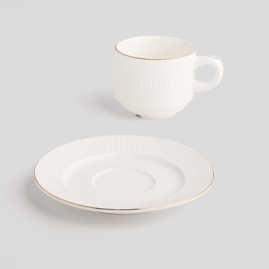 Filiżanka Ze Spodkiem Viveros z motywem geometrycznym