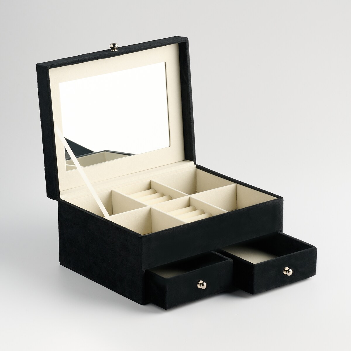 Welurowa szkatułka na biżuterią z szufladkami vazante