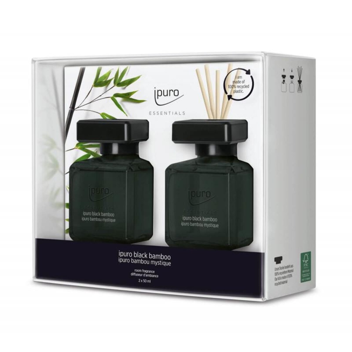 Zestaw prezentowy ipuro ESSENTIALS, Black Bamboo, 2 x 50 ml