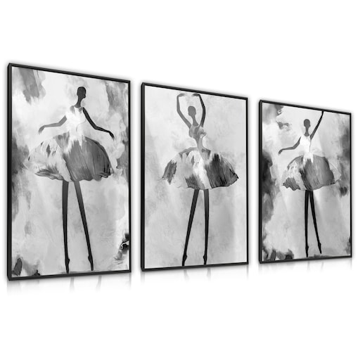 ZESTAW 3X PLAKAT W RAMIE DO SALONU BALETNICE BETON ABSTRAKCJA KOBIETY 30x40cm