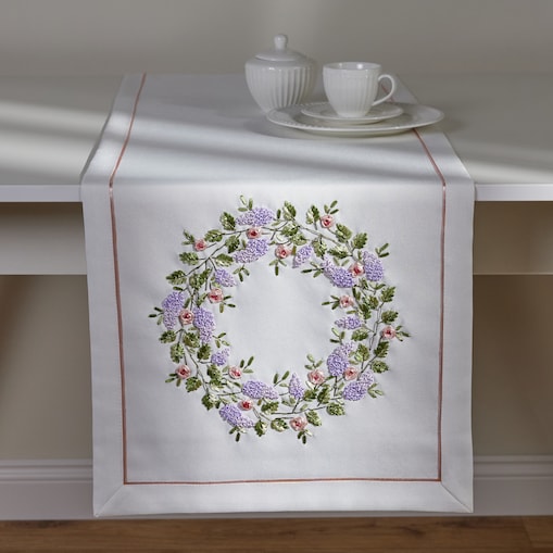 Bieżnik Fionis 40x180 cm z wzorem kwiatowym