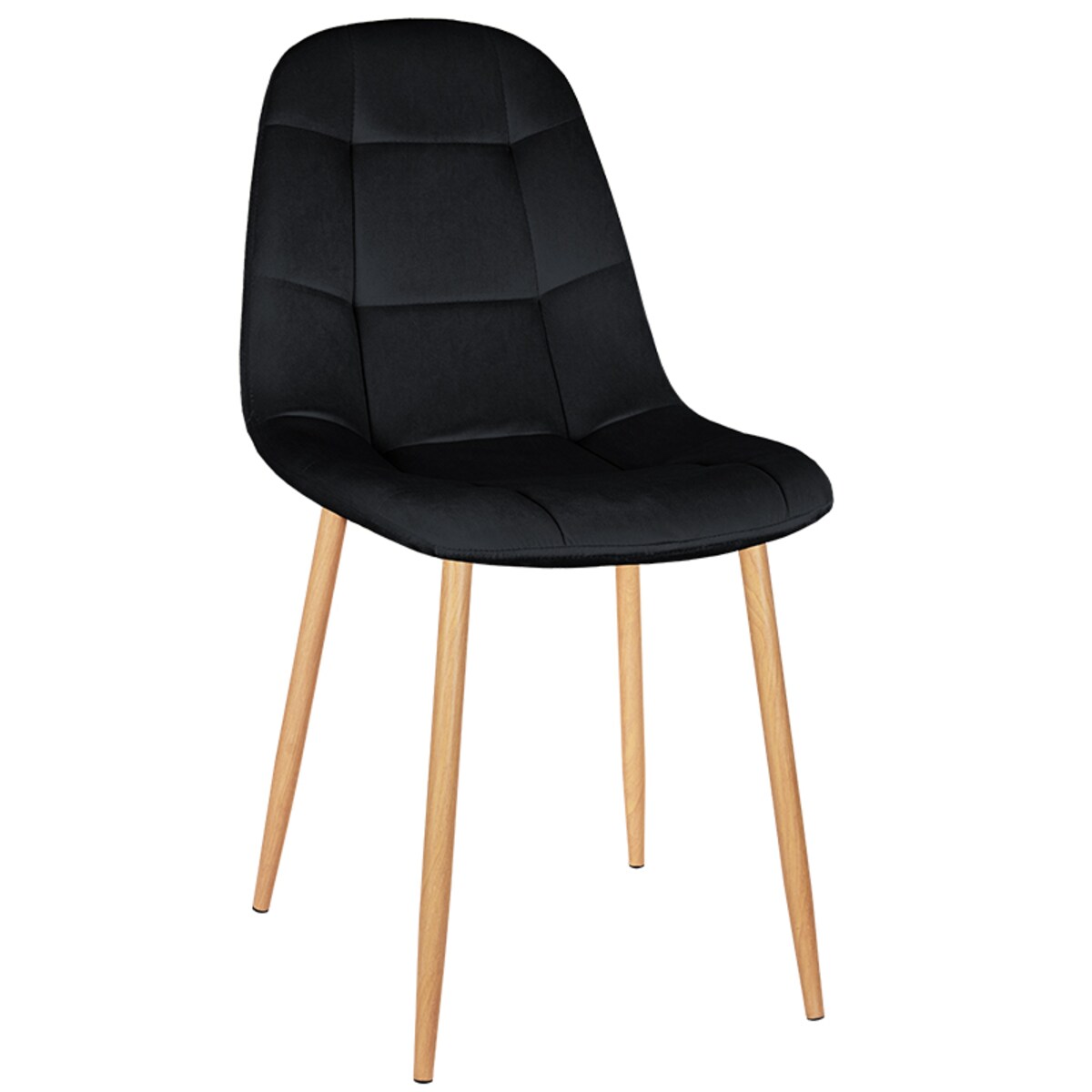 Krzesło tapicerowane czarne welurowe pikowane do salonu jadalni