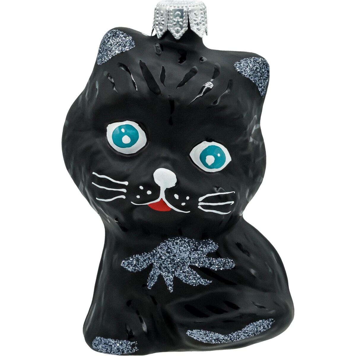 Bombka choinkowa: Uroczy kot z niebieskimi oczami: czarny