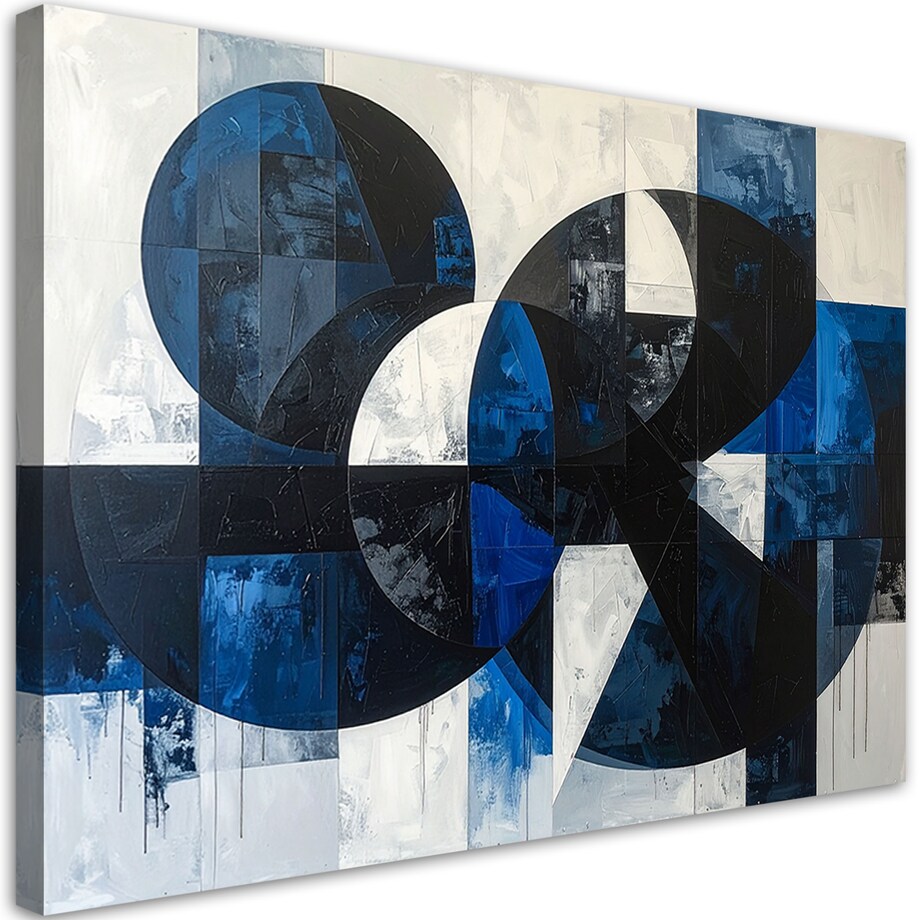 Obraz do salonu sypialni biura, Abstrakcja kształty geometryczne niebieski
