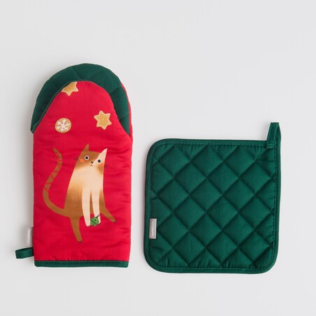 Łapka I Rękawica Miaoumas 14x30 cm z motywem śnieżynki