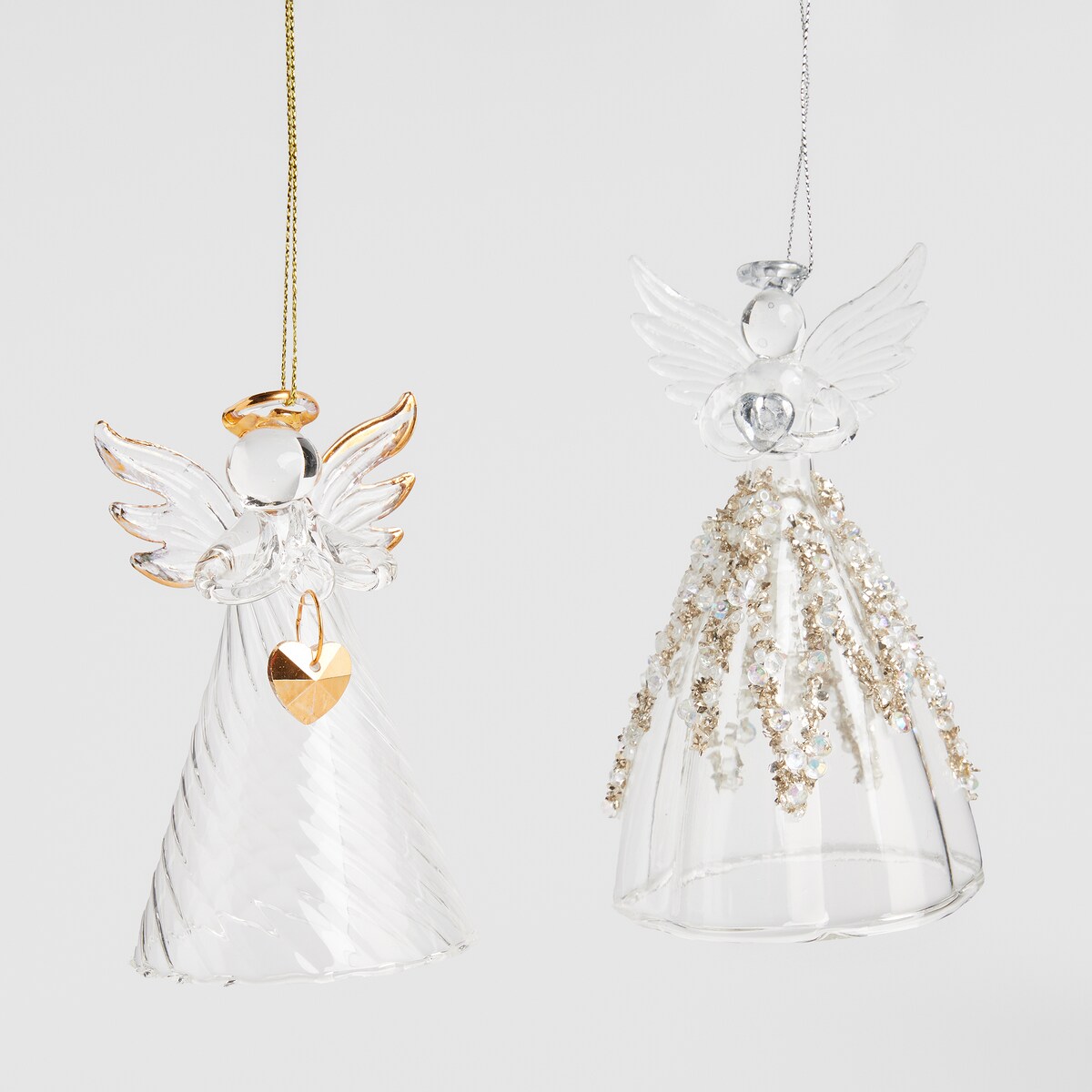 Dekoracja wisząca szklana Anhelina z motywem anioła