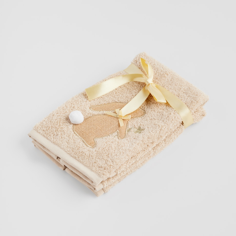 Komplet ręczników dekoracyjnych do twarzy lub rąk 2szt Bazinka 30x50 cm z motywem królika