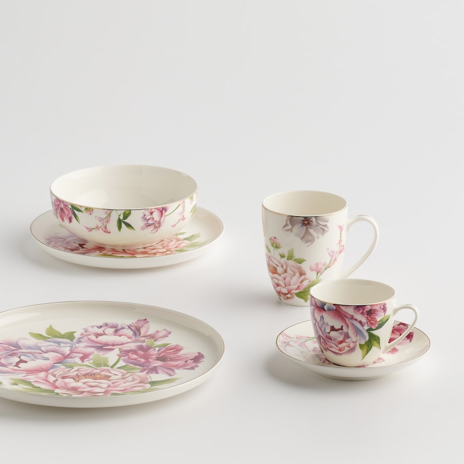 Talerz Deserowy Aurelis z motywem kwiatowym