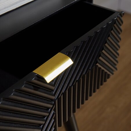 Ryflowana szafka nocna indygo