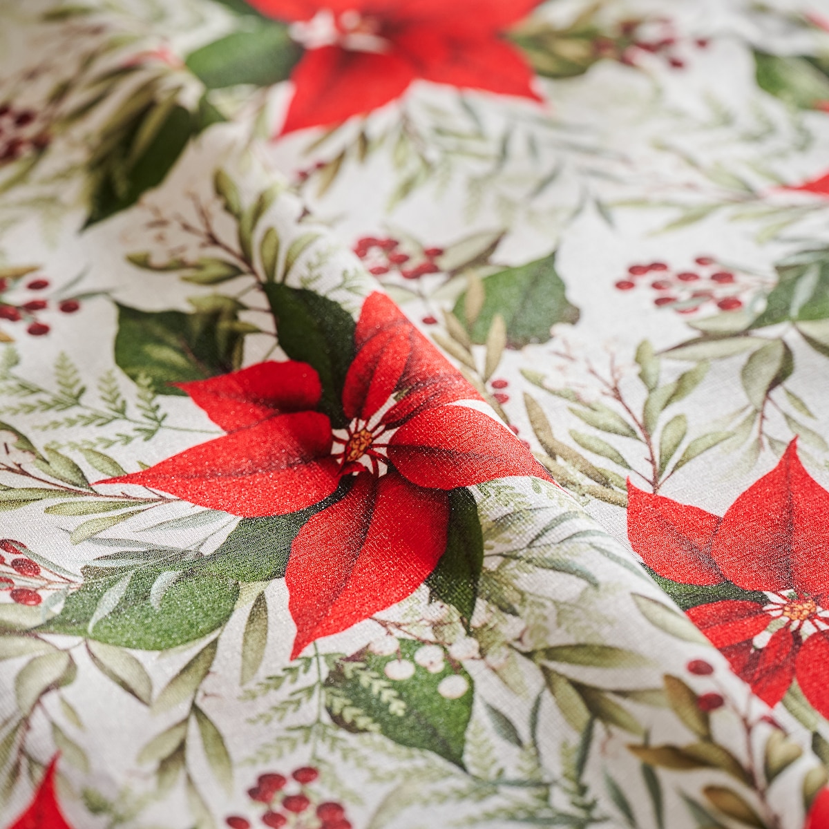 Okrągły obrus Drukowany Poinsetta ? 160 cm z motywem gwiazdy betlejemskiej