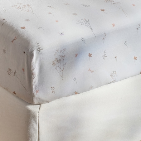 Prześcieradło bawełniane z gumką Dorana 160x200 cm z wzorem kwiatowym