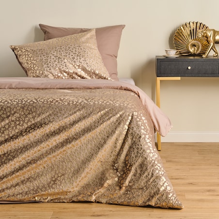 Pościel welwetowa ze złotym nadrukiem Panterin 200x220 cm