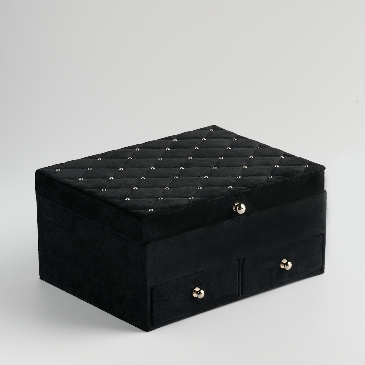 Welurowa szkatułka na biżuterią z szufladkami vazante