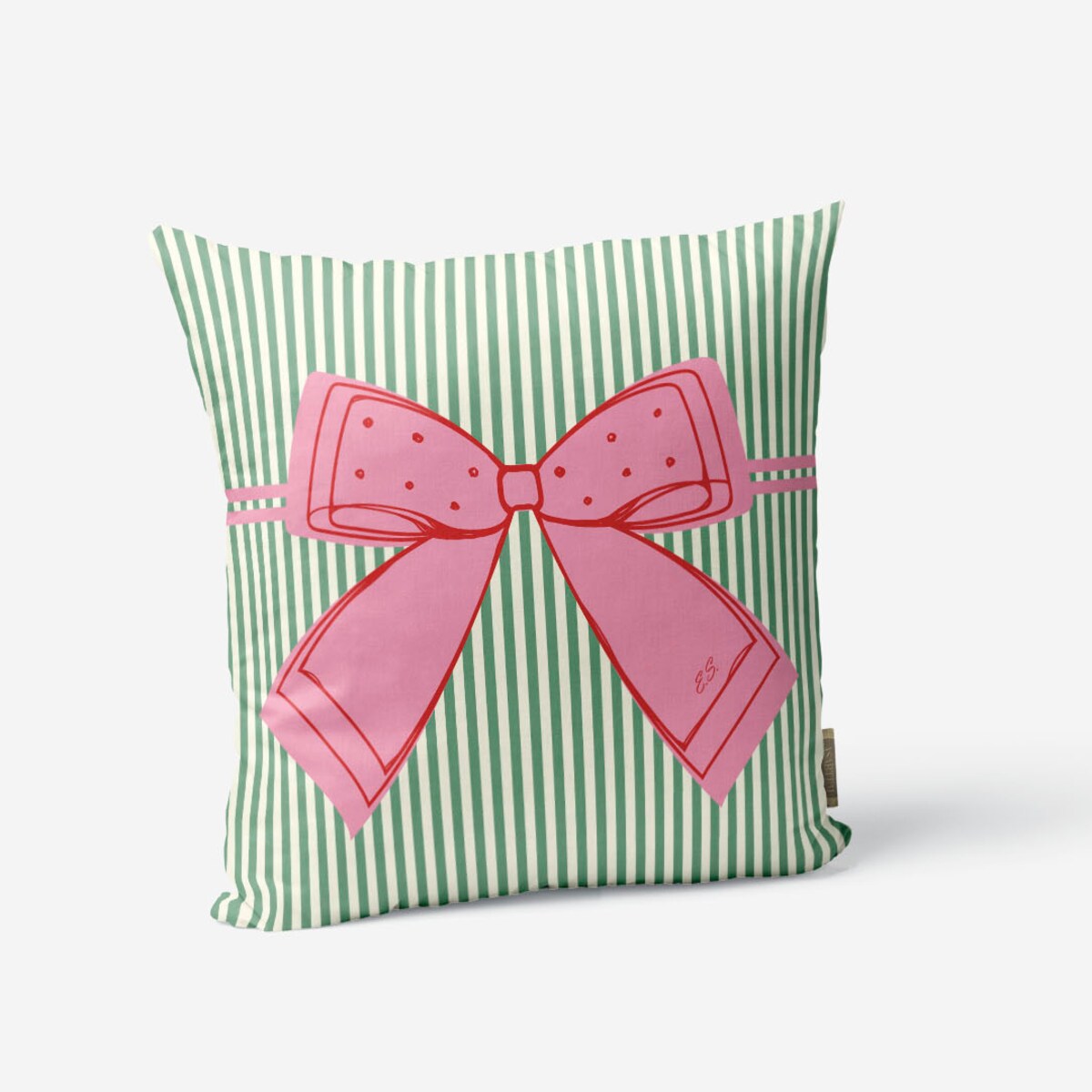 Poduszka świąteczna - Kokarda - zielona 45x45 cm