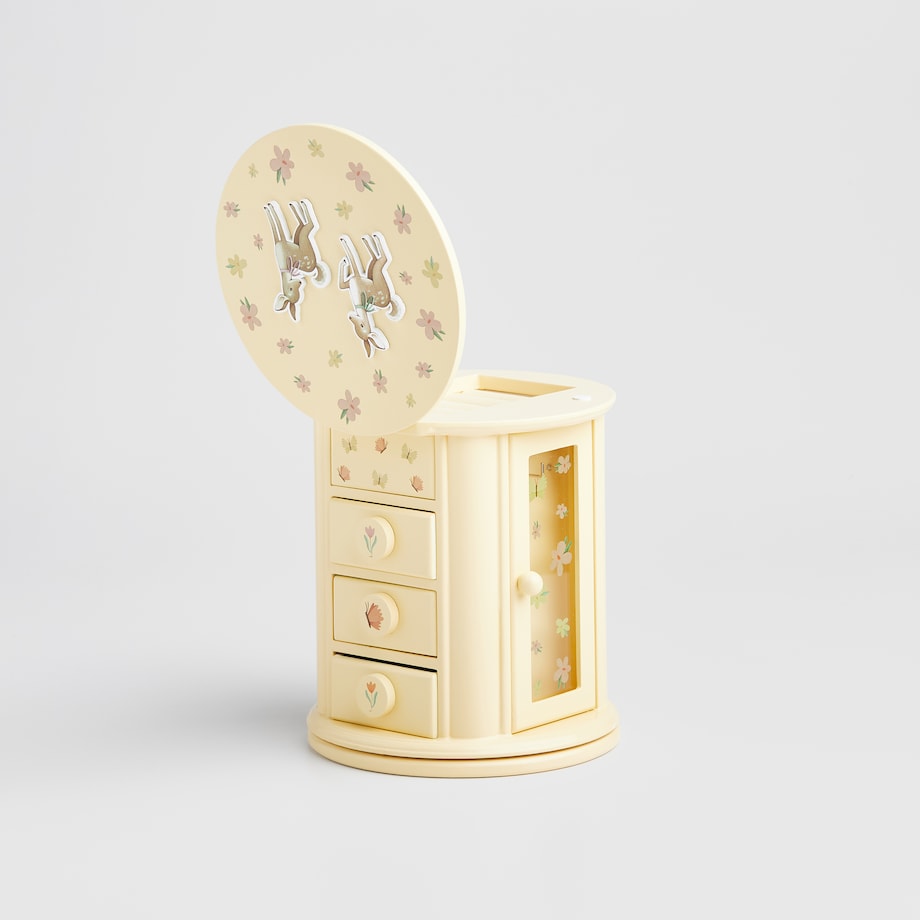 Szkatułka z lustrem i szufladkami Ivy round 18x18 cm