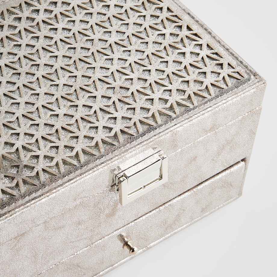 Szkatułka Na Biżuterię Rundo 22x17 cm w kratę