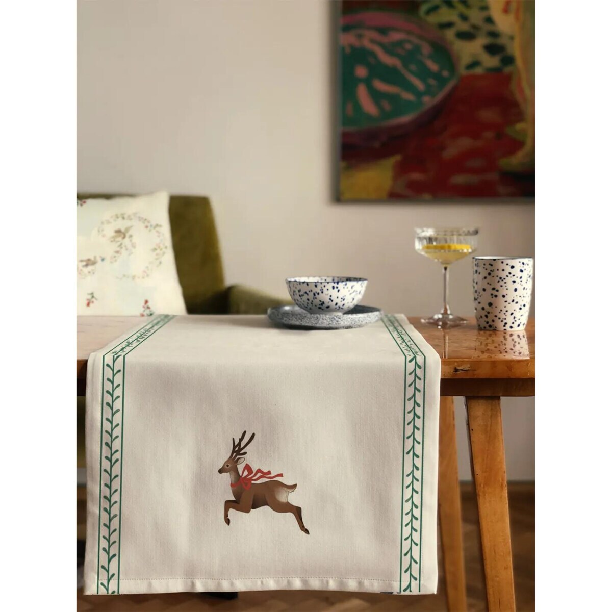 Bieżnik świąteczny - retro renifer - 40x180