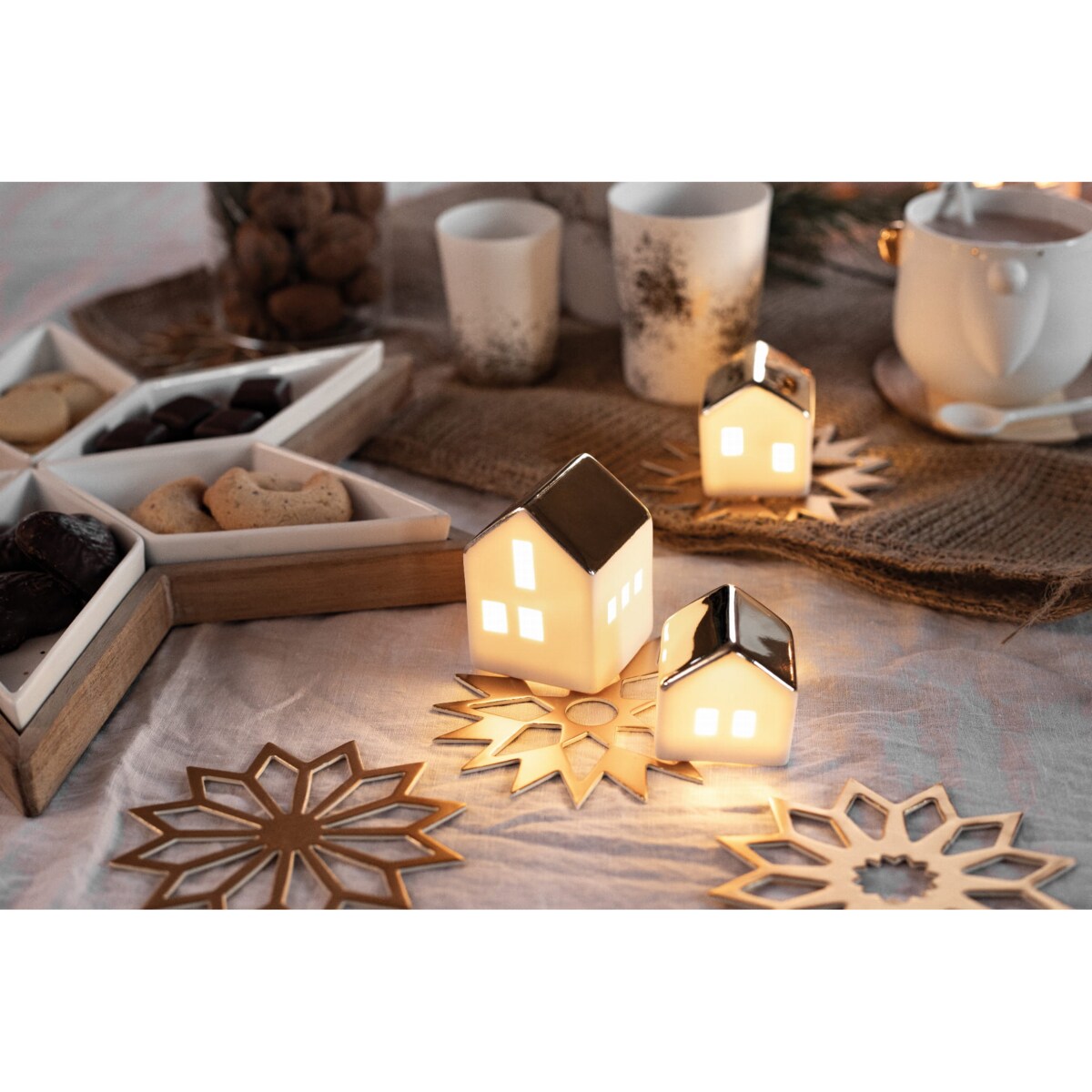 Lampion LED Duży Domek, 4.5 x 4.5 x 7 cm, Raeder