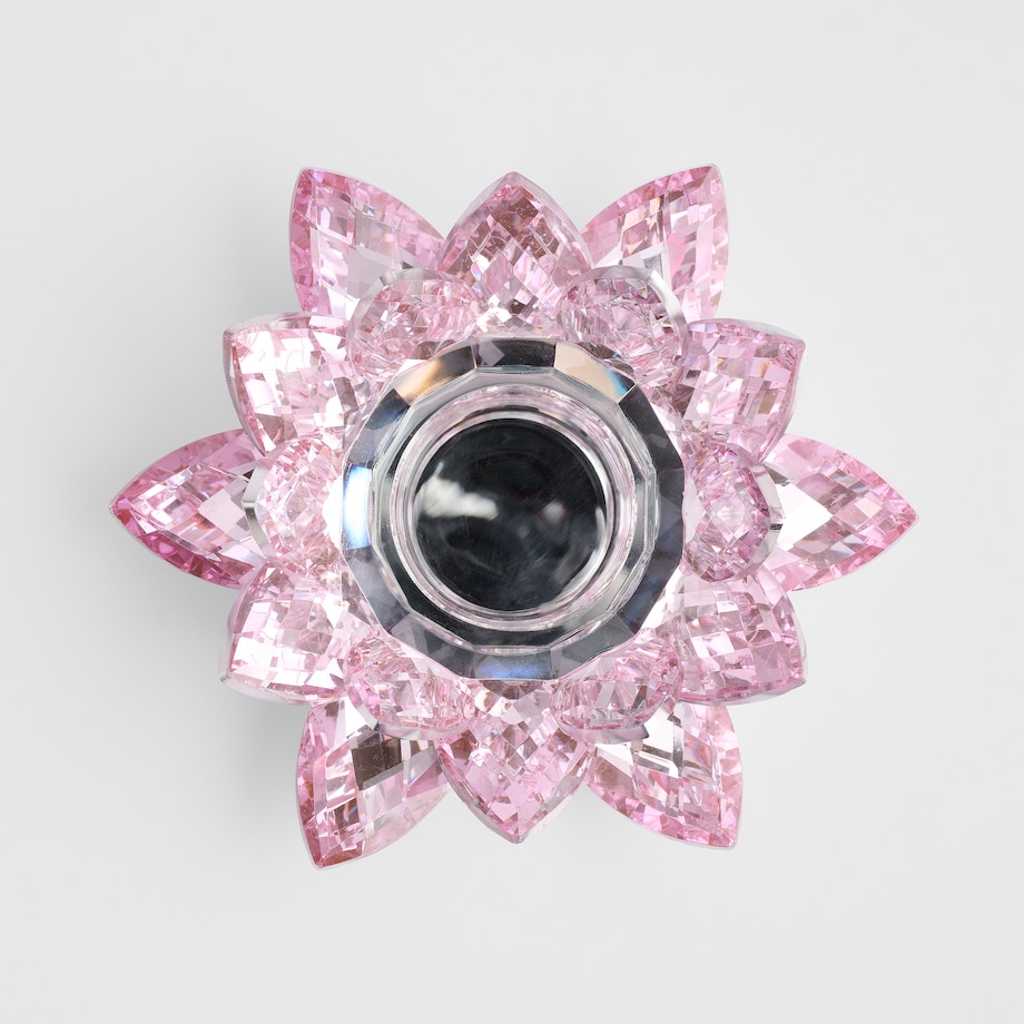 Świecznik Cristal shine z motywem kwiatowym