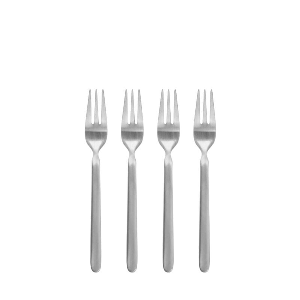 Zestaw 4 Widelczyków Do Ciasta Stella - stal nierdzewna matowa