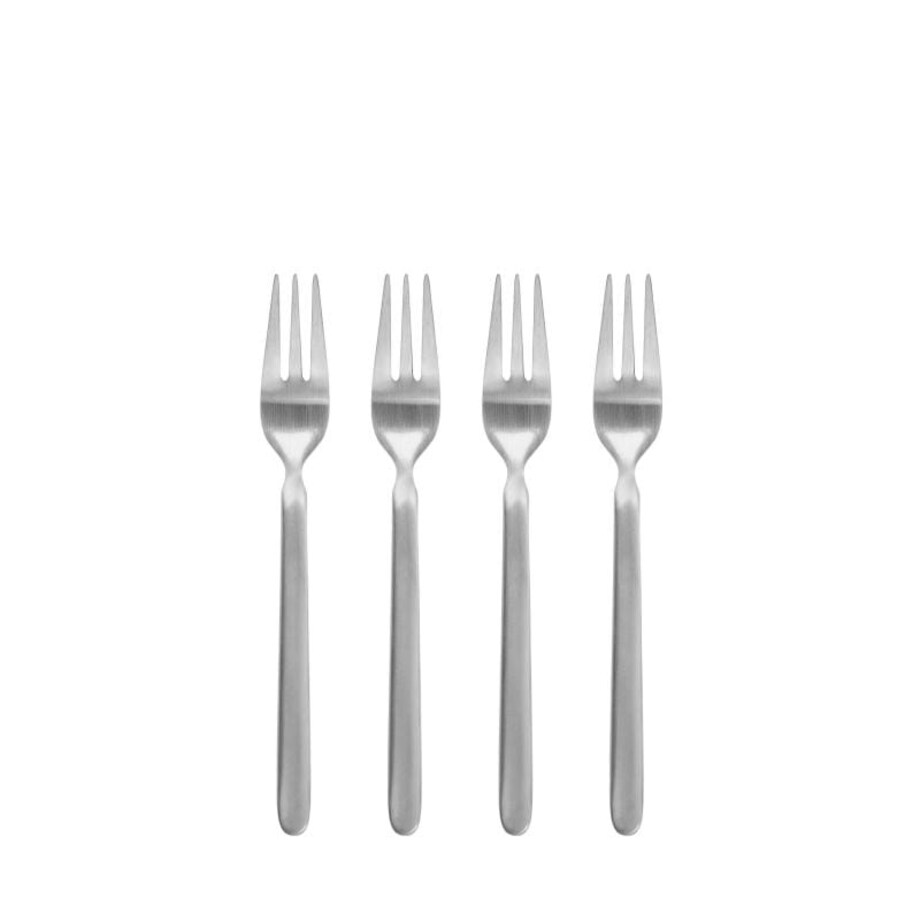 Zestaw 4 Widelczyków Do Ciasta Stella - stal nierdzewna matowa