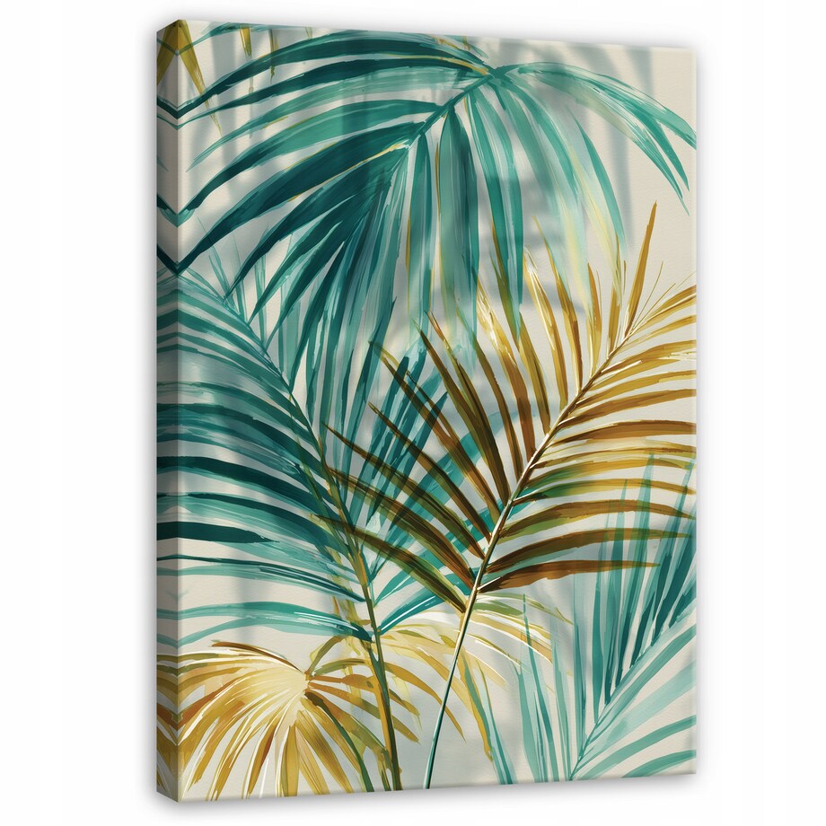 Obraz Do Sypialni Salonu Na Płótnie Liście Nowoczesny Zielony 40x60