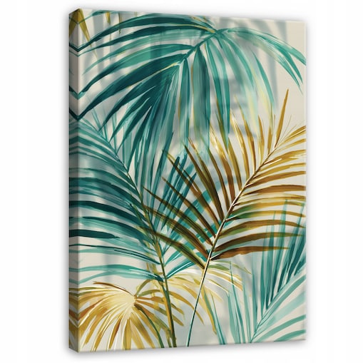 Obraz Do Sypialni Salonu Na Płótnie Liście Nowoczesny Zielony 40x60