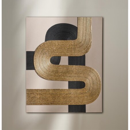 Ręcznie zdobiony obraz z elementami złota deruta 80x100