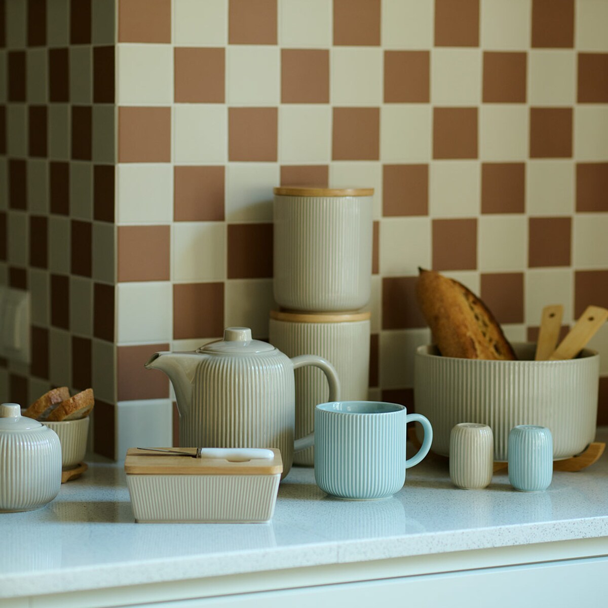 Ceramiczny pojemnik z bambusową pokrywką Linersiso