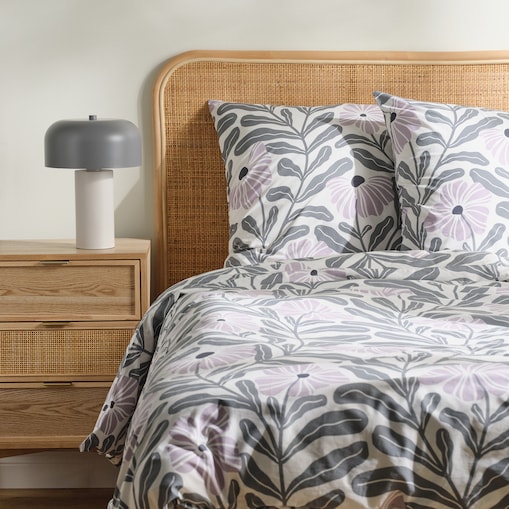 Pościel Bawełniana Leyra 160x200 cm z motywem roślinnym