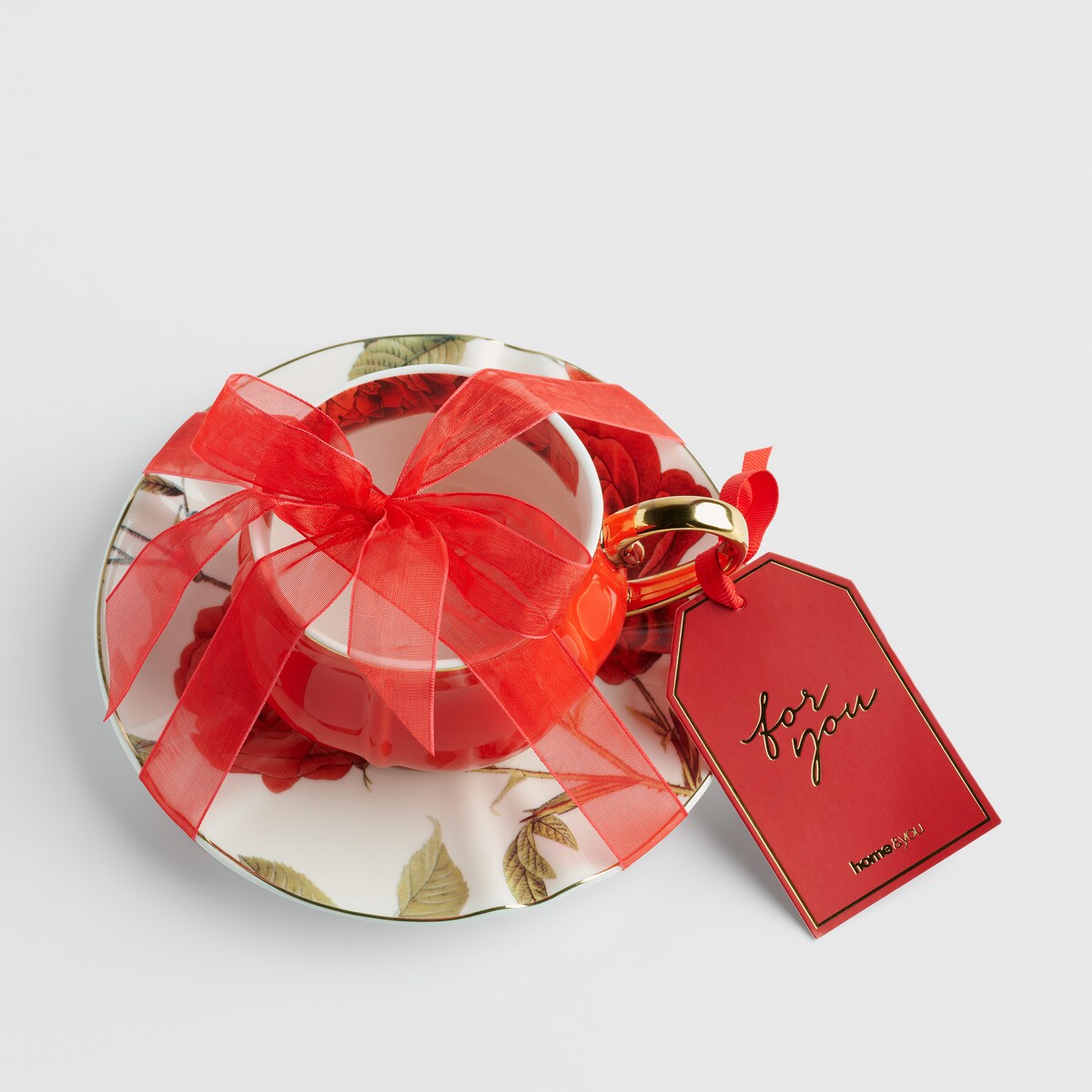 Filiżanka w opakowaniu prezentowym Rosellina z motywem kwiatowym