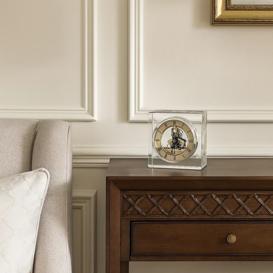 zegar stojący ze szkła kryształowego richos