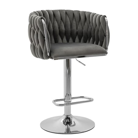 Hoker krzesło do kuchni z oparciem regulowane obrotowe glamour ROSA CHROME