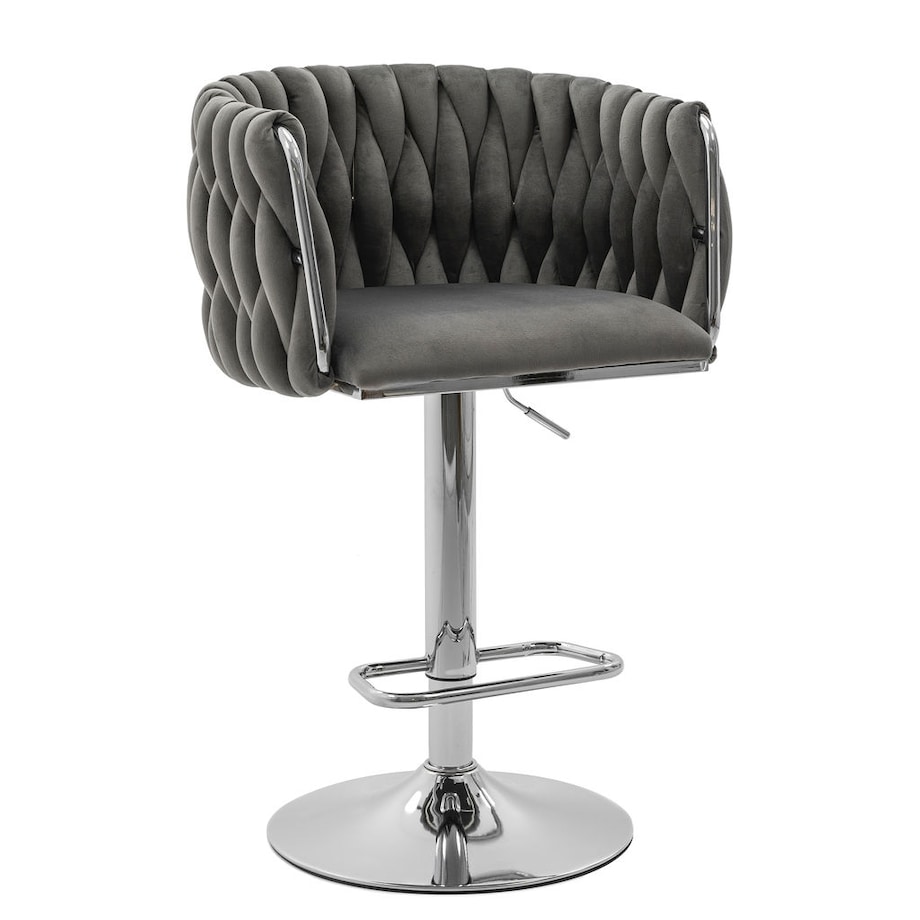 Hoker krzesło do kuchni z oparciem regulowane obrotowe glamour ROSA CHROME