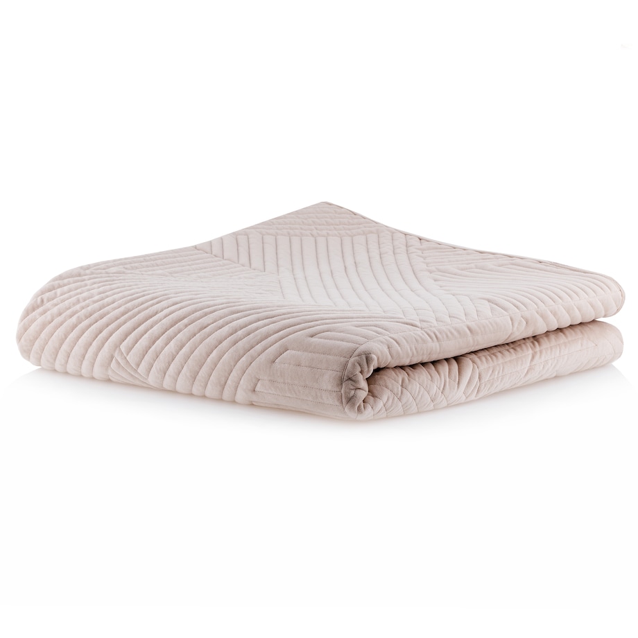 Narzuta Welwetowa w Przeszywany Geometryczny Wzór Minister 240x260 cm