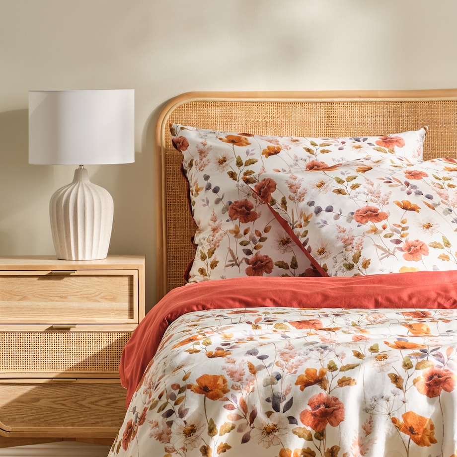 Pościel z bawełny satynowej Lorea 200x220 cm z motywem kwiatowym