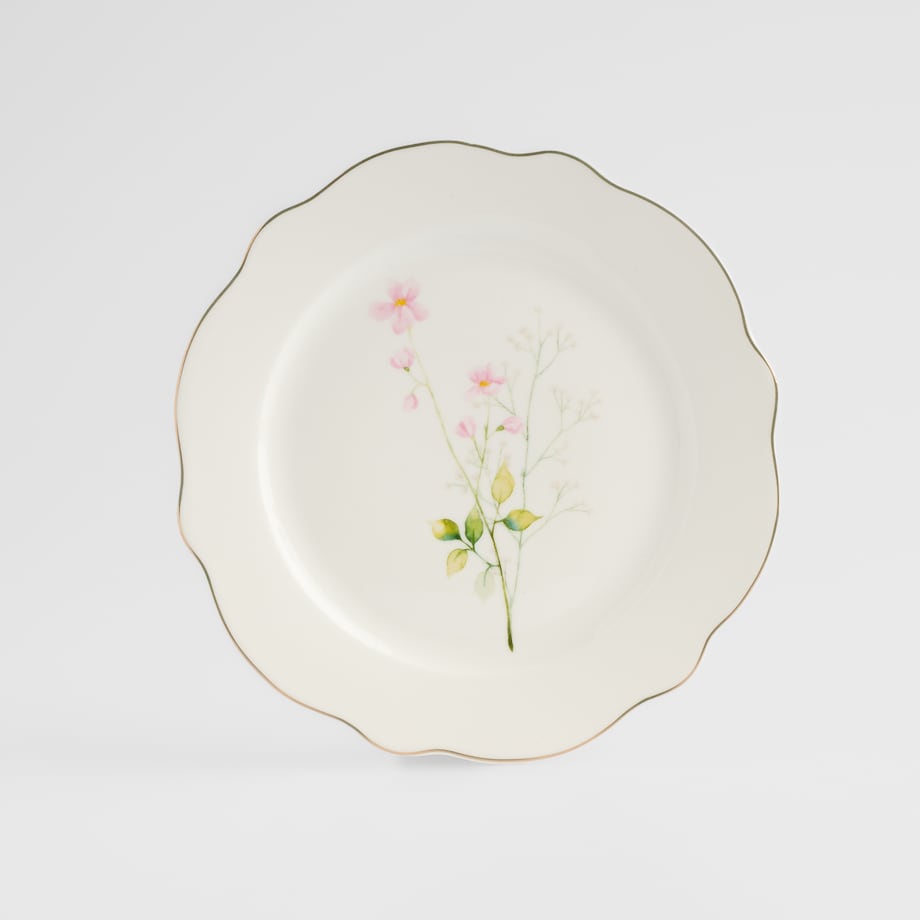 Talerz Deserowy Meadinna z motywem kwiatowym
