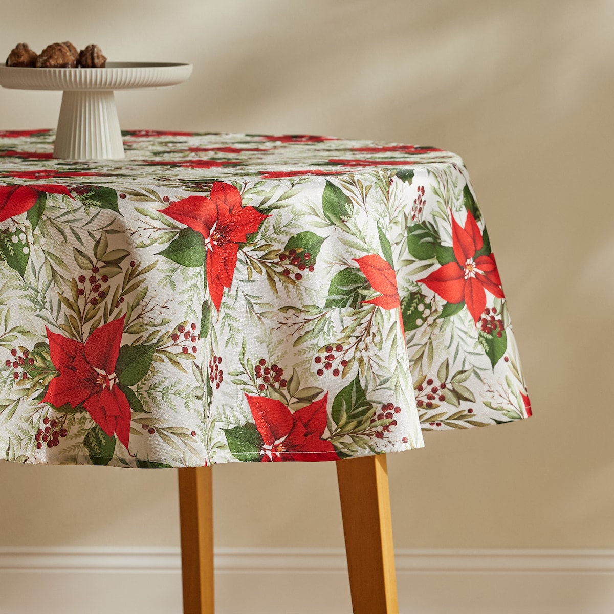 Okrągły obrus Drukowany Poinsetta ∅ 160 cm